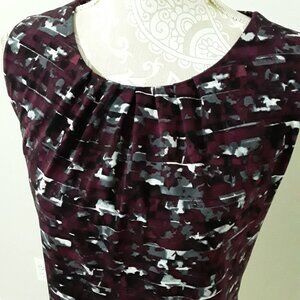 Calvin Klein pleated neckline lovely purple and gray top size XL